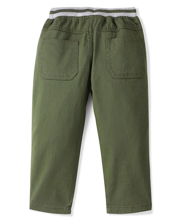 Babyhug Cotton Woven Full Length Trouser Solid Colour with Stretch - Rust