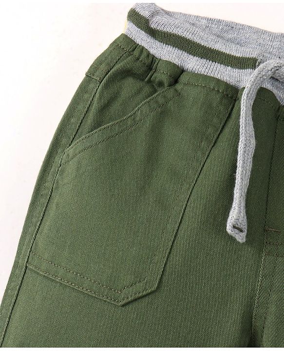 Babyhug Cotton Woven Full Length Trouser Solid Colour with Stretch - Rust