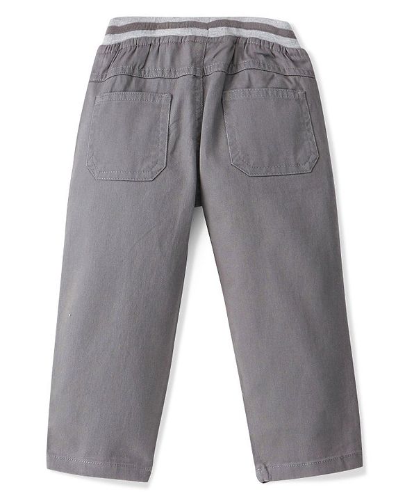 Babyhug Cotton Woven Full Length Trouser Solid Colour with Stretch - Rust