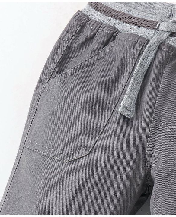 Babyhug Cotton Woven Full Length Trouser Solid Colour with Stretch - Rust