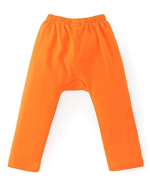 Babyhug Interlock Cotton Knit Full Length Diaper Pants Lion Print Pack of 3 - Multicolor