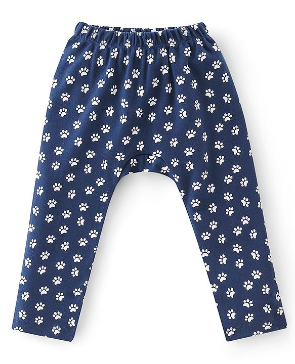 Babyhug Interlock Cotton Knit Full Length Diaper Pants Lion Print Pack of 3 - Multicolor