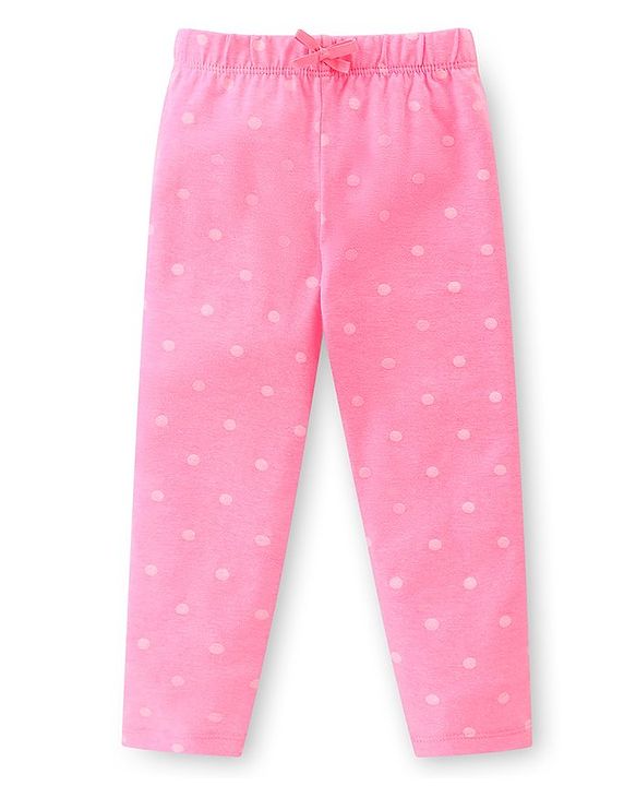 Babyhug Cotton Lycra Full Length Leggings Polka Dot & Text Print  Pack of 3 - Multicolour