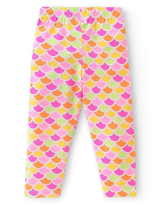 Babyhug Cotton Lycra Full Length Leggings Polka Dot & Text Print  Pack of 3 - Multicolour