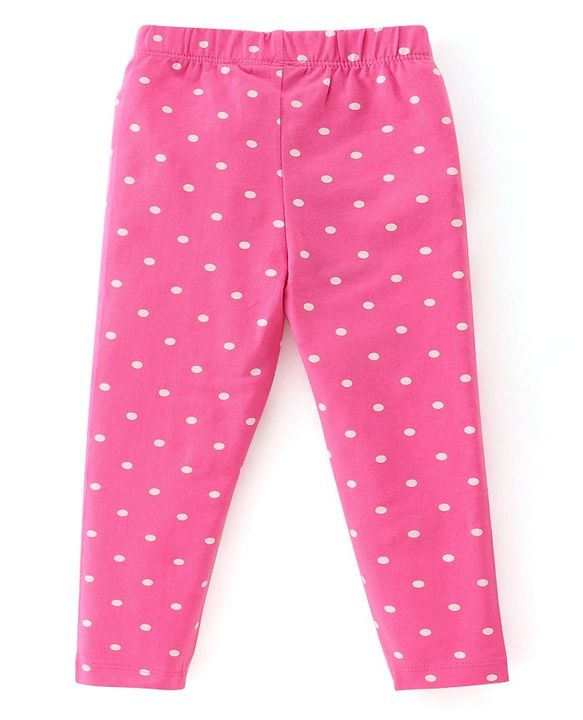 Babyhug Cotton Lycra Knit Stretchable Leggings Floral Print Pack of 3 - Multicolor