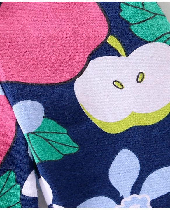 Babyhug Cotton Lycra Knit Stretchable Leggings Floral Print Pack of 3 - Multicolor