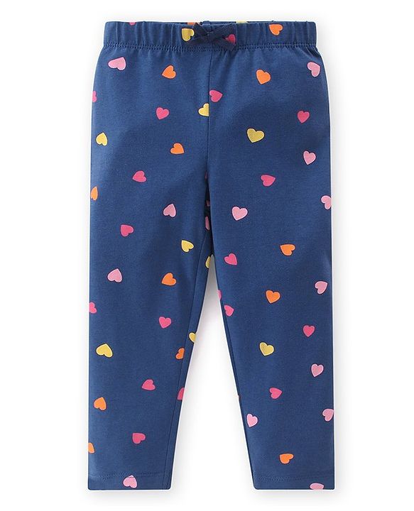 Babyhug Cotton Lycra Knit Full Length Leggings With Strech Floral Print Pack of 3 - Multicolor