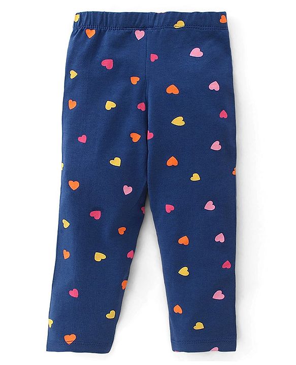 Babyhug Cotton Lycra Knit Full Length Leggings With Strech Floral Print Pack of 3 - Multicolor
