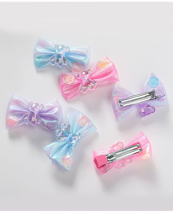 Babyhug Bow & Butterfly Clips Pack of 6 - Multicolor