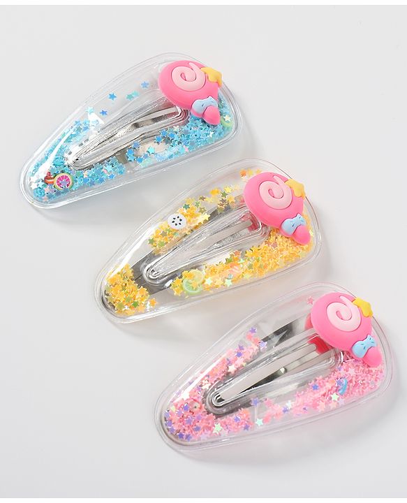 Babyhug Snap Clips Icecream Applique Pack of 6 - Multicolour