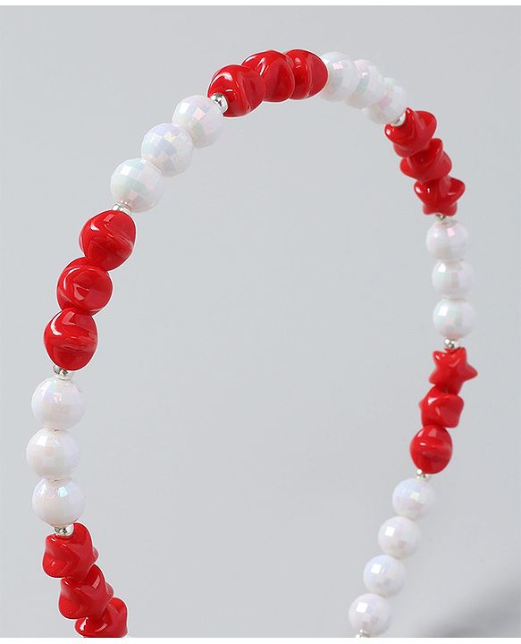 Babyhug Free Size Hair Band with Stars & Beads - Dark Pink