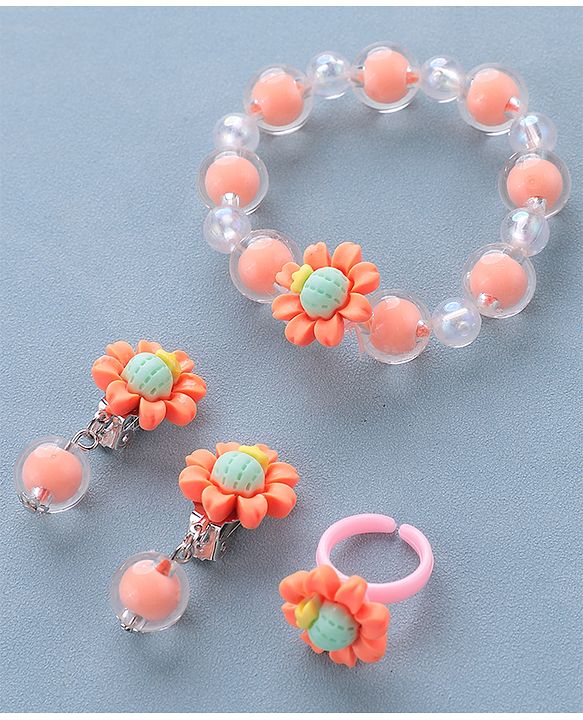 Babyhug Jewellery Set With Floral Design - Multicolor