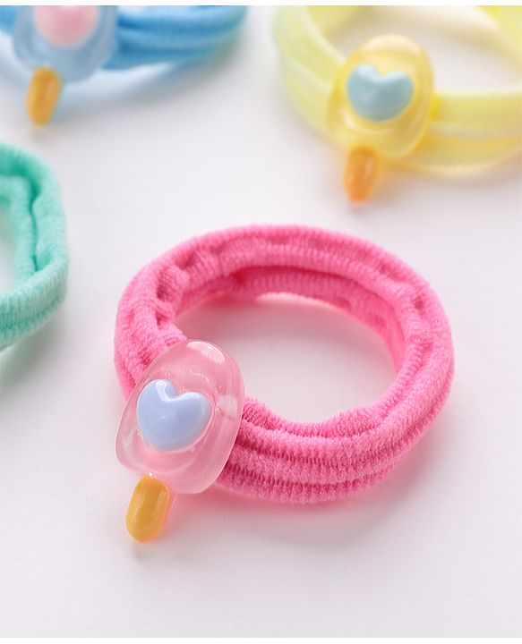 Babyhug Rubber Bands & Scrunchies Sets Icecream Applique Pack of 5 - Multicolour