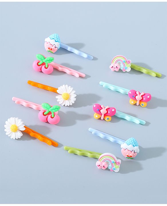 Babyhug Hair Pins And Clips Pack of 10 - Multicolour