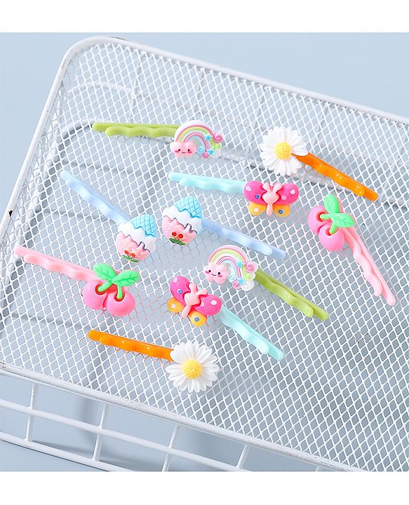 Babyhug Hair Pins And Clips Pack of 10 - Multicolour