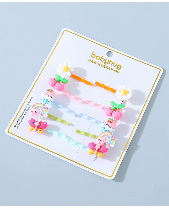 Babyhug Hair Pins And Clips Pack of 10 - Multicolour