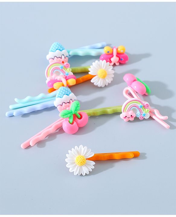 Babyhug Hair Pins And Clips Pack of 10 - Multicolour