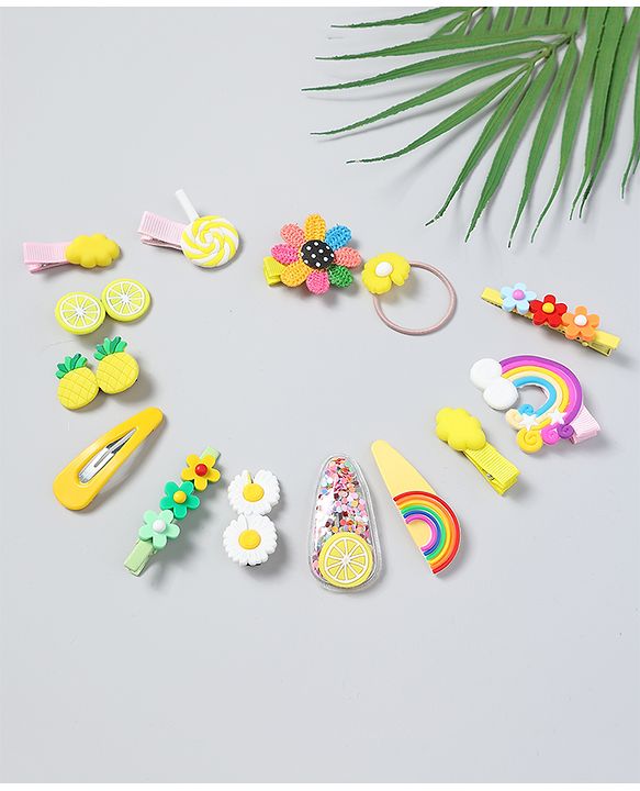 Babyhug Hair Pins And Clips Combo Pack of 14  -  Pink