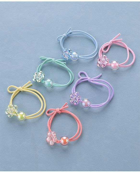 Babyhug Rubber Bands & Scrunchies Sets Pack of 6 - Multicolour