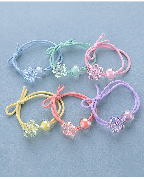 Babyhug Rubber Bands & Scrunchies Sets Pack of 6 - Multicolour