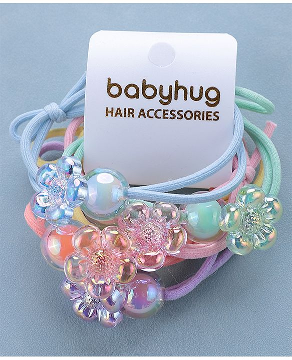 Babyhug Rubber Bands & Scrunchies Sets Pack of 6 - Multicolour