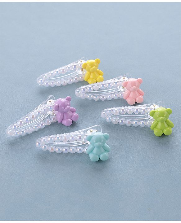 Babyhug Snap Clips Teddy Design Pack of 5 - Multicolour