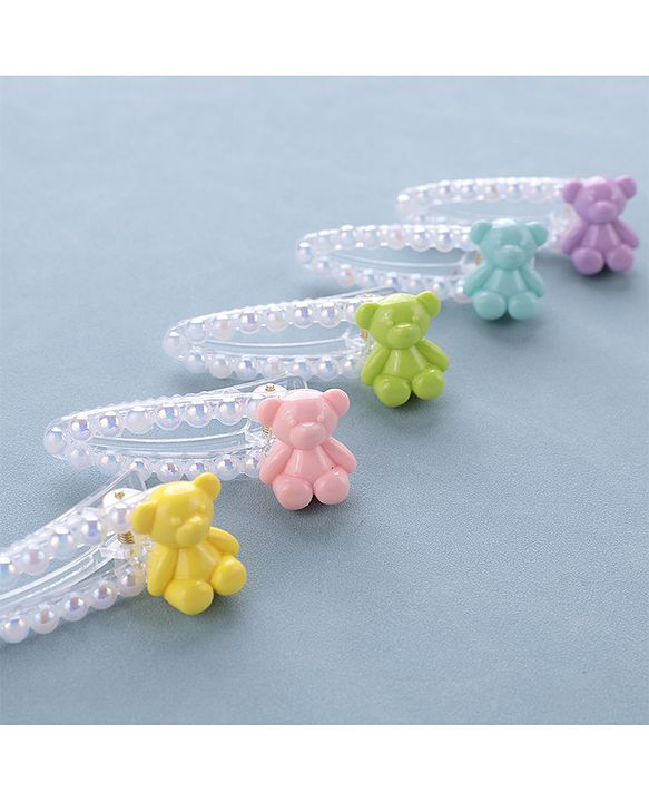 Babyhug Snap Clips Teddy Design Pack of 5 - Multicolour