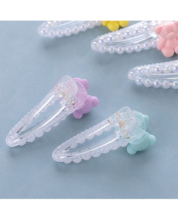 Babyhug Snap Clips Teddy Design Pack of 5 - Multicolour
