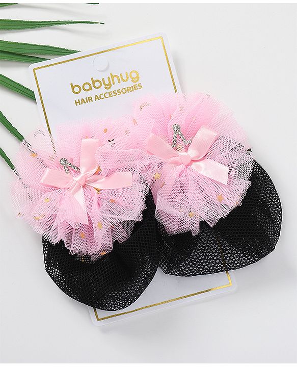 Babyhug Bow Shaped Scrunchies Pack of 2  - Pink