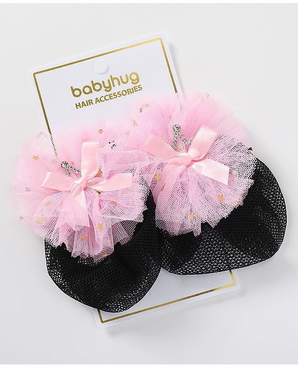 Babyhug Bow Shaped Scrunchies Pack of 2  - Pink