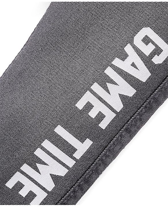 Babyhug Denim Washed Full Length Jeans With Stretch Text Print -Grey