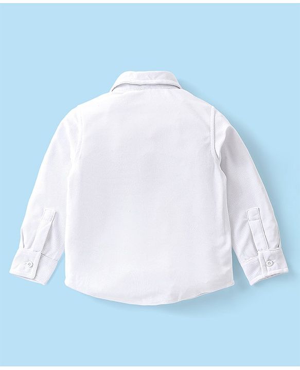 Babyhug Knit Full Sleeves Solid Color Party Suit with Stretch Waistcoat & Cap - White & Pink
