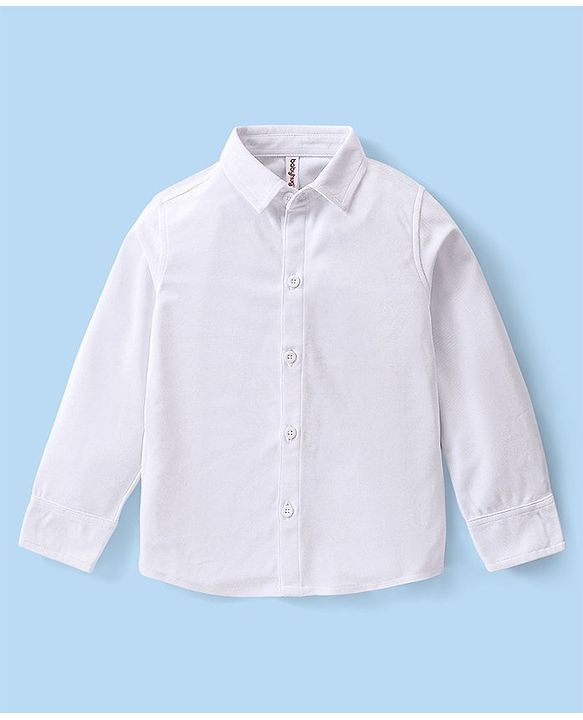 Babyhug Knit Full Sleeves Solid Color Party Suit with Stretch Waistcoat & Cap - White & Sky Blue