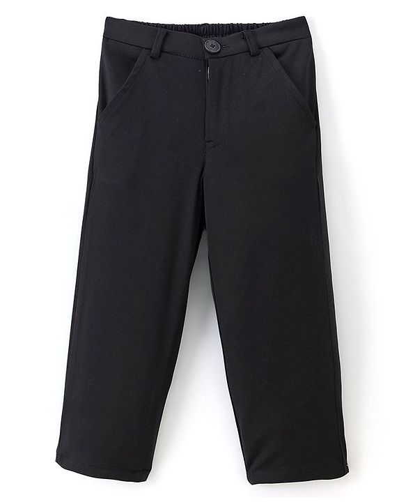 Babyhug Full Sleeves Stretch Party Suit Solid Colour - White & Black
