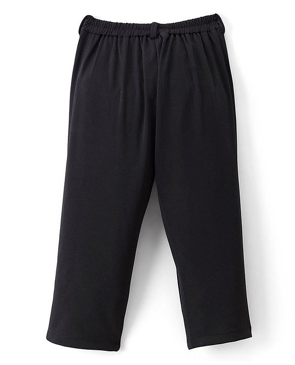 Babyhug Full Sleeves Stretch Party Suit Solid Colour - White & Black