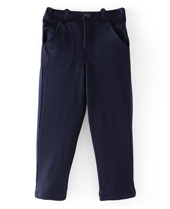 Babyhug  Full Sleeves Stretch Party Suit  with Bow - White & Royal Blue