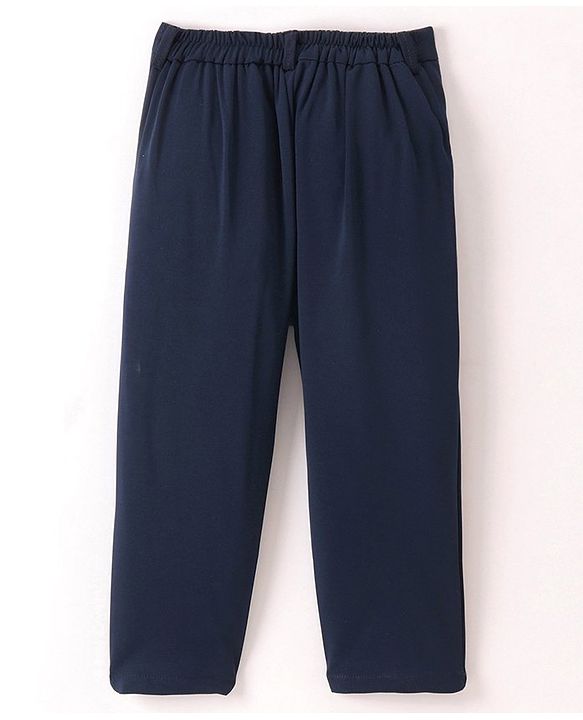Babyhug Woven Full Sleeves Stretch Fit Party Suit With Waist Coat - Navy Blue