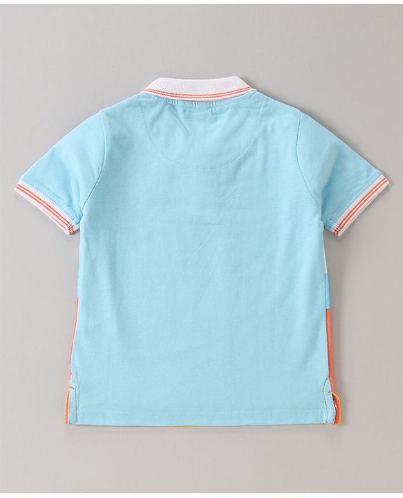 Babyhug Cotton Knit   Half Sleeves Polo T-Shirt  with Text Graphics - Multicolour