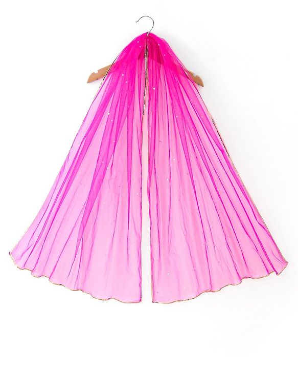 Pine Kids Full Sleeves Floral Detailing Choli with Foil Printed Lehenga Set with Dupatta - Pink