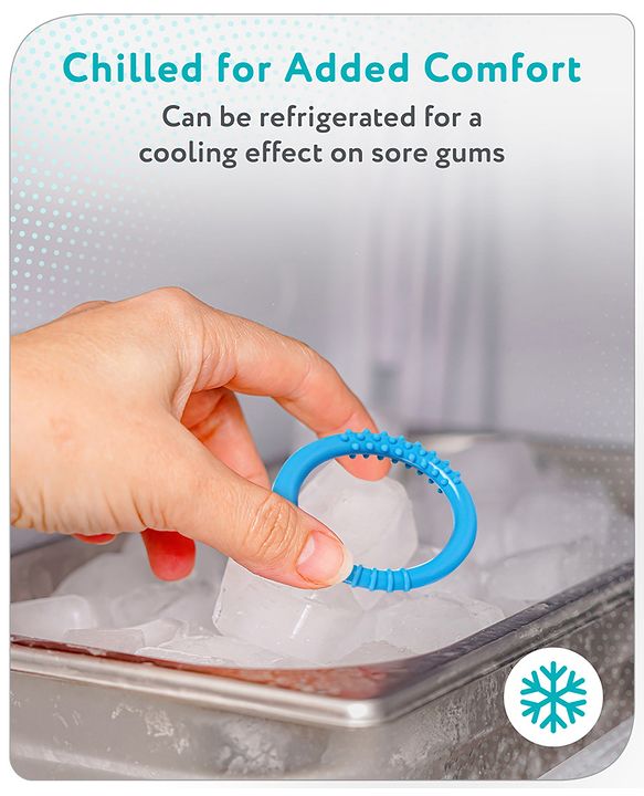 Babyhug Ring Silicone Teether- Blue & Pink