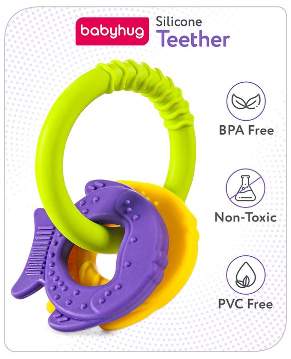 Babyhug Fish Shaped Silicone Teether- Multicolor