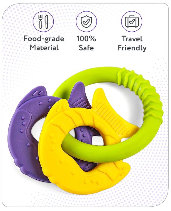 Babyhug Fish Shaped Silicone Teether- Multicolor