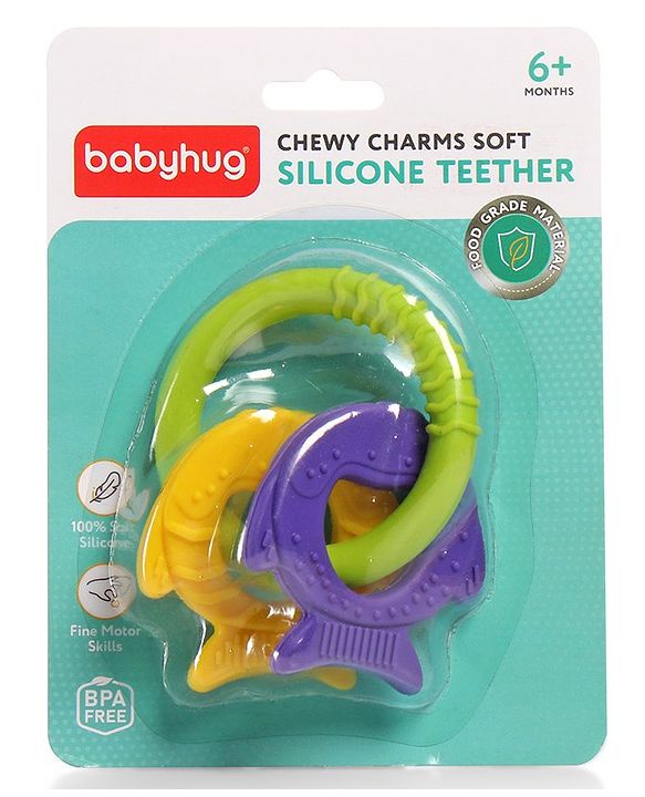 Babyhug Fish Shaped Silicone Teether- Multicolor