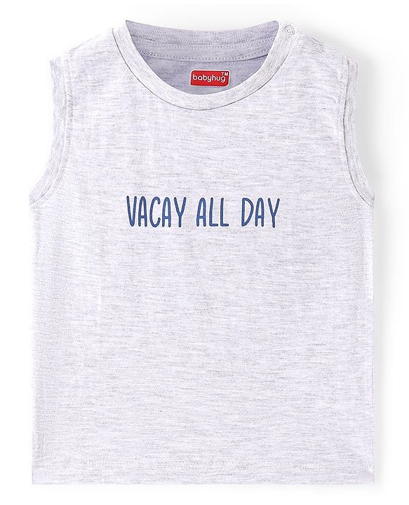 Babyhug Cotton Woven Half Sleeves Solid Shirt with T-Shirt - Blue