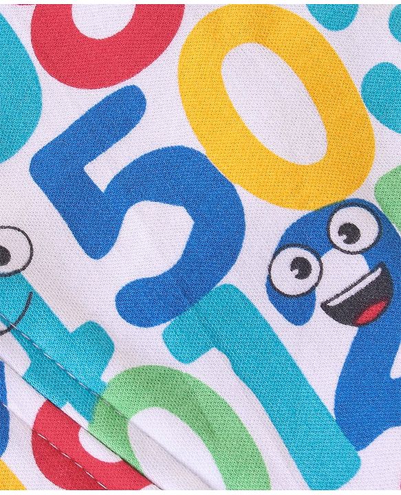 Babyhug Cotton Interlock Knit Full Sleeves Sleep Suit Neumeric Print - Multicolour