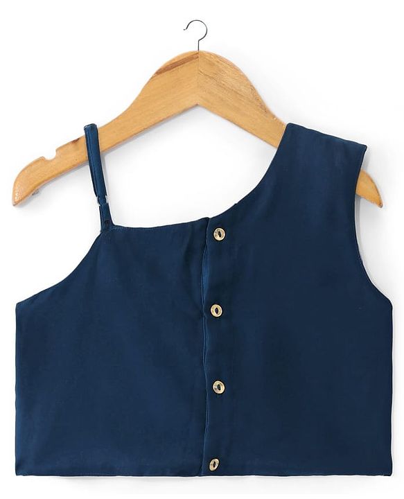 Pine Kids Woven Sleeveless Floral Sequin Embroidered Choli & Lahenga Set with Dupatta - Blue