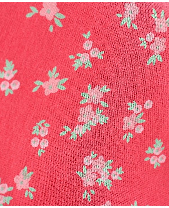 Babyhug Cotton Knit Single Jersey Three Fourth Leggings With Polka Dot & Floral Print Pack of 3 - Navy Blue Red & Pink