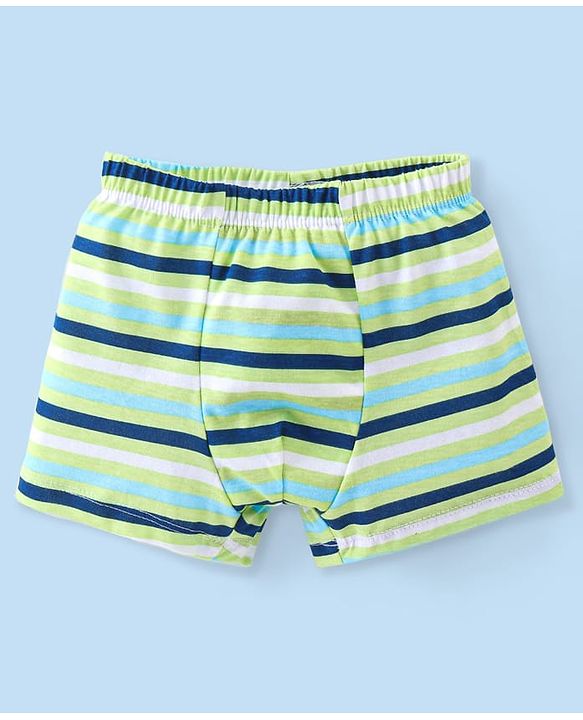 Babyhug 100% Cotton Single Jersey Knit Trunk Stripes & Bear Print Pack of 3 - Multicolor