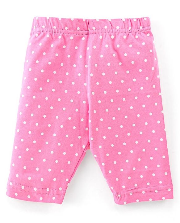 Babyhug Cotton Single Jersey Knit Three Fourth Length Legging Floral Print Pack Of 3 - Multucolor