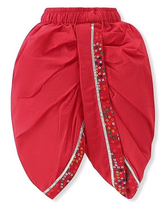 Babyhug Woven Full Sleeves Jamna Set with Forehead Cap & Booties - Red